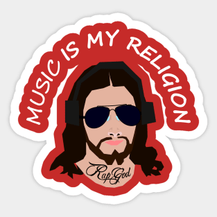 Music is my religion Sticker